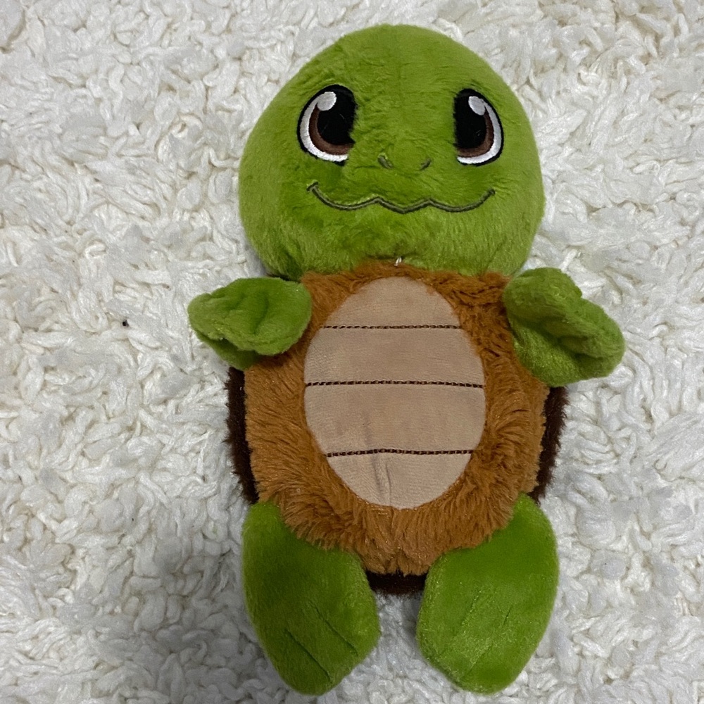 Fiesta brand  Green and Brown Plush Turtle stuffed full of cozy to cuddle NWOT